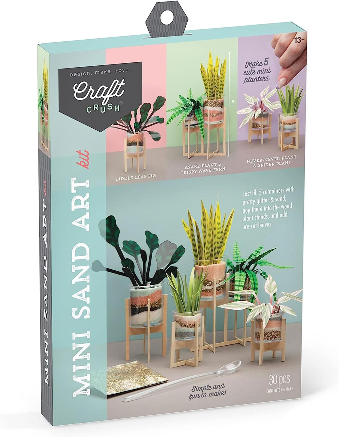 Faux Plant Sand Craft Kit - DIY Home Decor for Desk, Dresser & Office