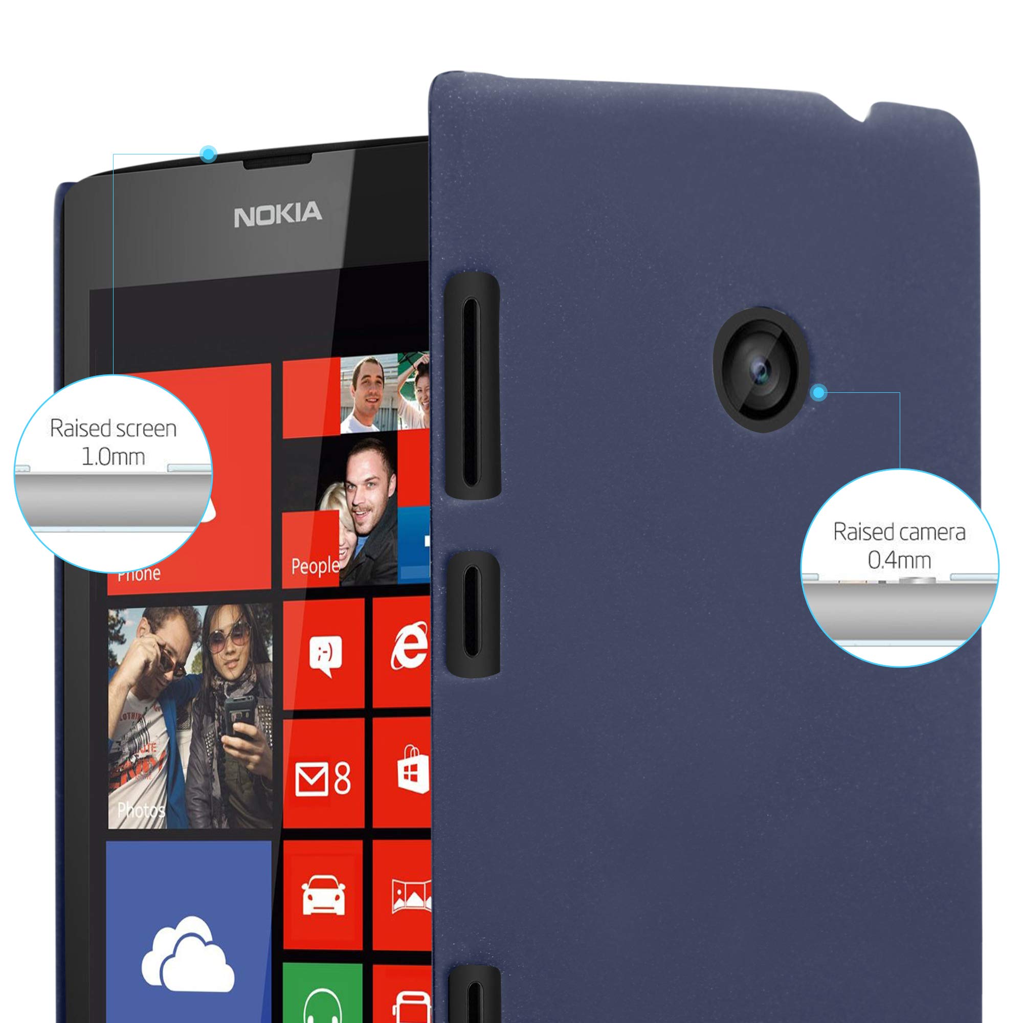 Cadorabo Custodia per Nokia Lumia 525 in Blu Marina - Morbida Cover Protettiva Sottile di Silicone TPU con Bordo Protezione - Ultra Slim Case Antiurto Gel Back Bumper Guscio