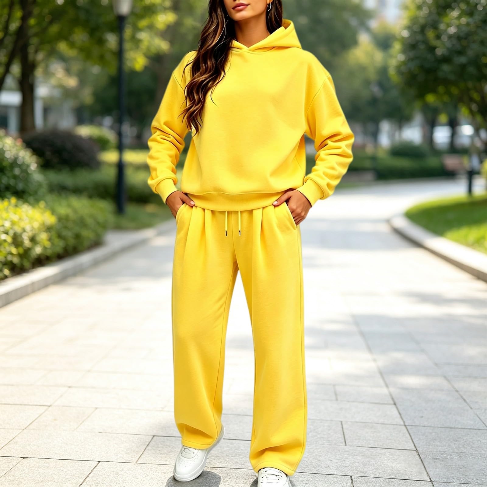 Tuta Donna Sportiva Completa Felpa con Cappuccio E Pantaloni