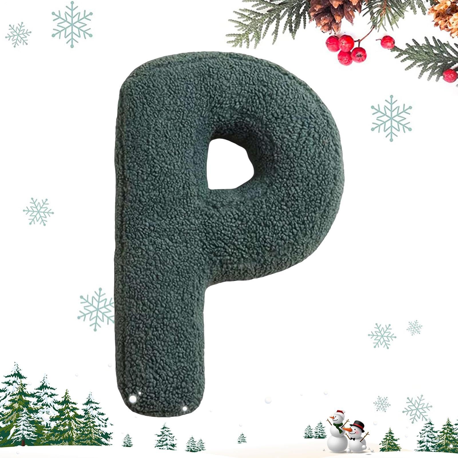 Coussin peluche alphabet lettre pour canape et decoration chambre ado