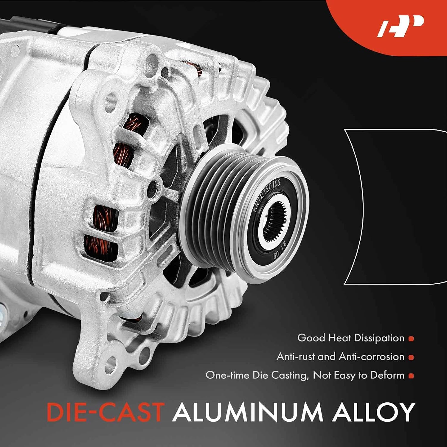 A-Premium Alternator Compatible with Volkswagen Touareg 2011-2012 & Porsche Cayenne 2010, V6 3.6L, 12V 220Amp Clockwise 7-Groove Clutch Pulley, Replace# 03H903023D, 03H903023DX, FG23S028, FGN23S028