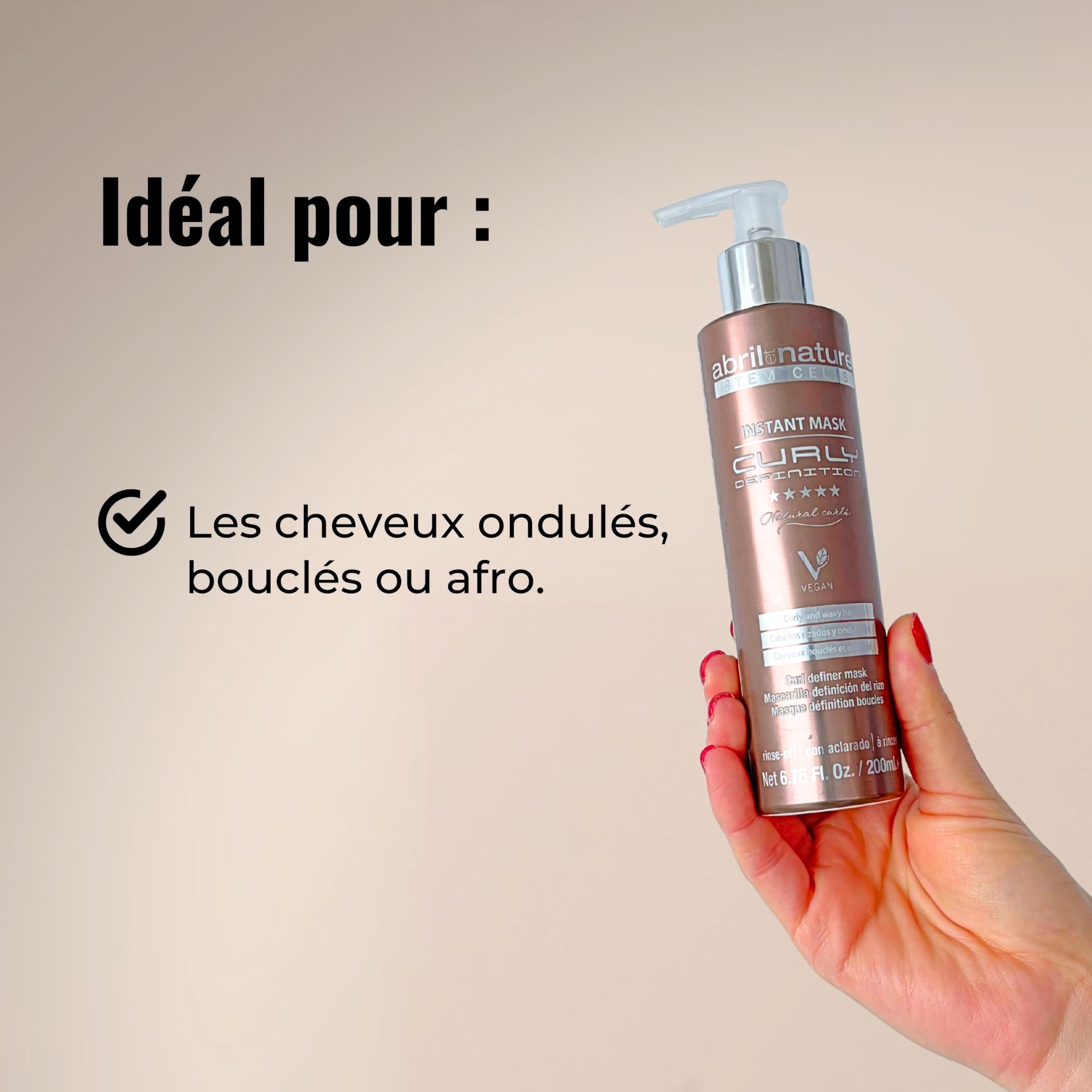 abril et nature - Masque Cheveux Bouclés, Curly Definition, Protection Chaleur Cheveux, Masque Professionnel Hydratant, Définition et Réparation, Après Shampoing Cheveux Bouclés, 1000 ml