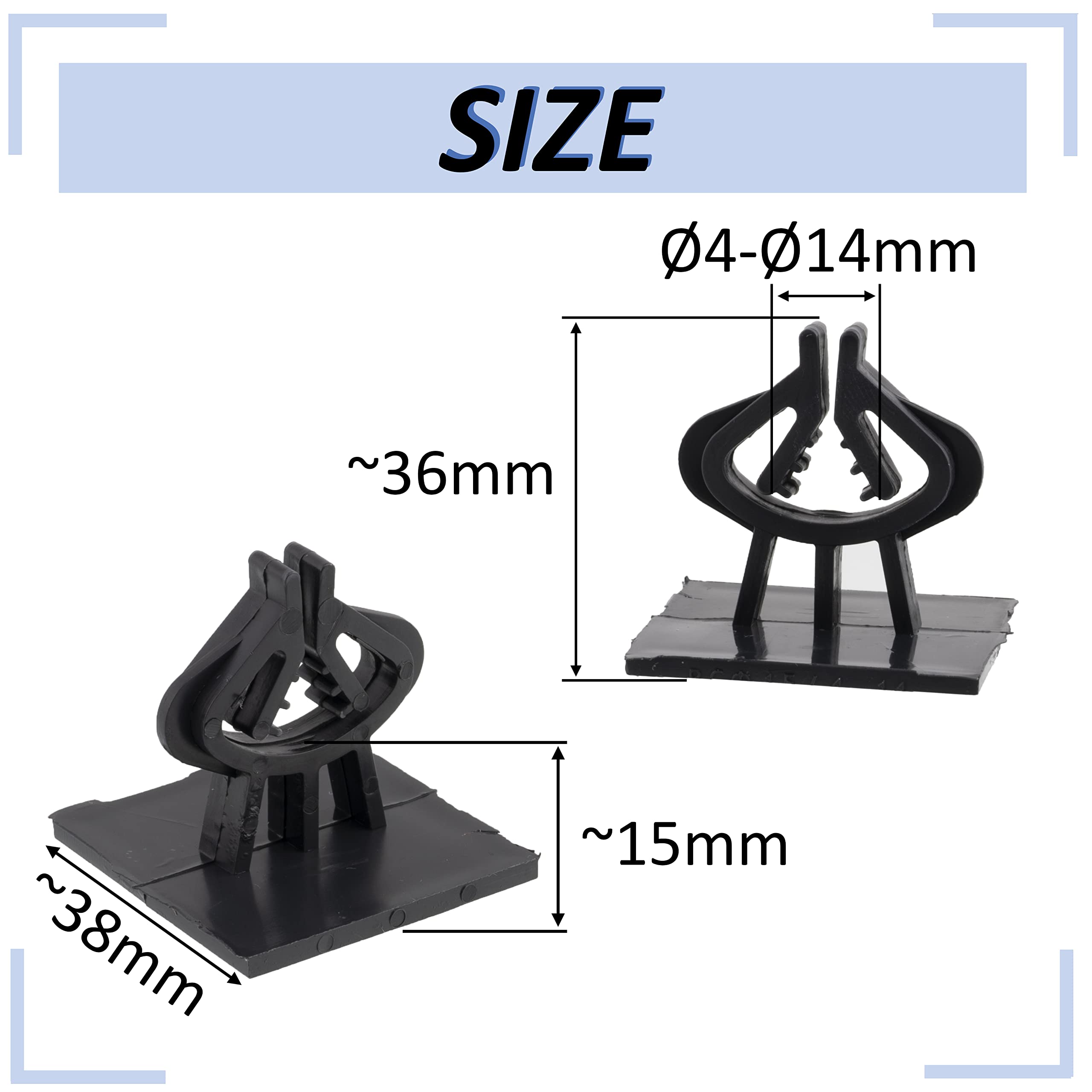 AERZETIX - C65232 - Satz von 100 Bewehrung Keilen mit basis für betonstahl von Ø4 bis Ø14-15 mm überdeckung - horizontale befestigung auf extrudiertem expandiertem polystyrol - aus kunststoff