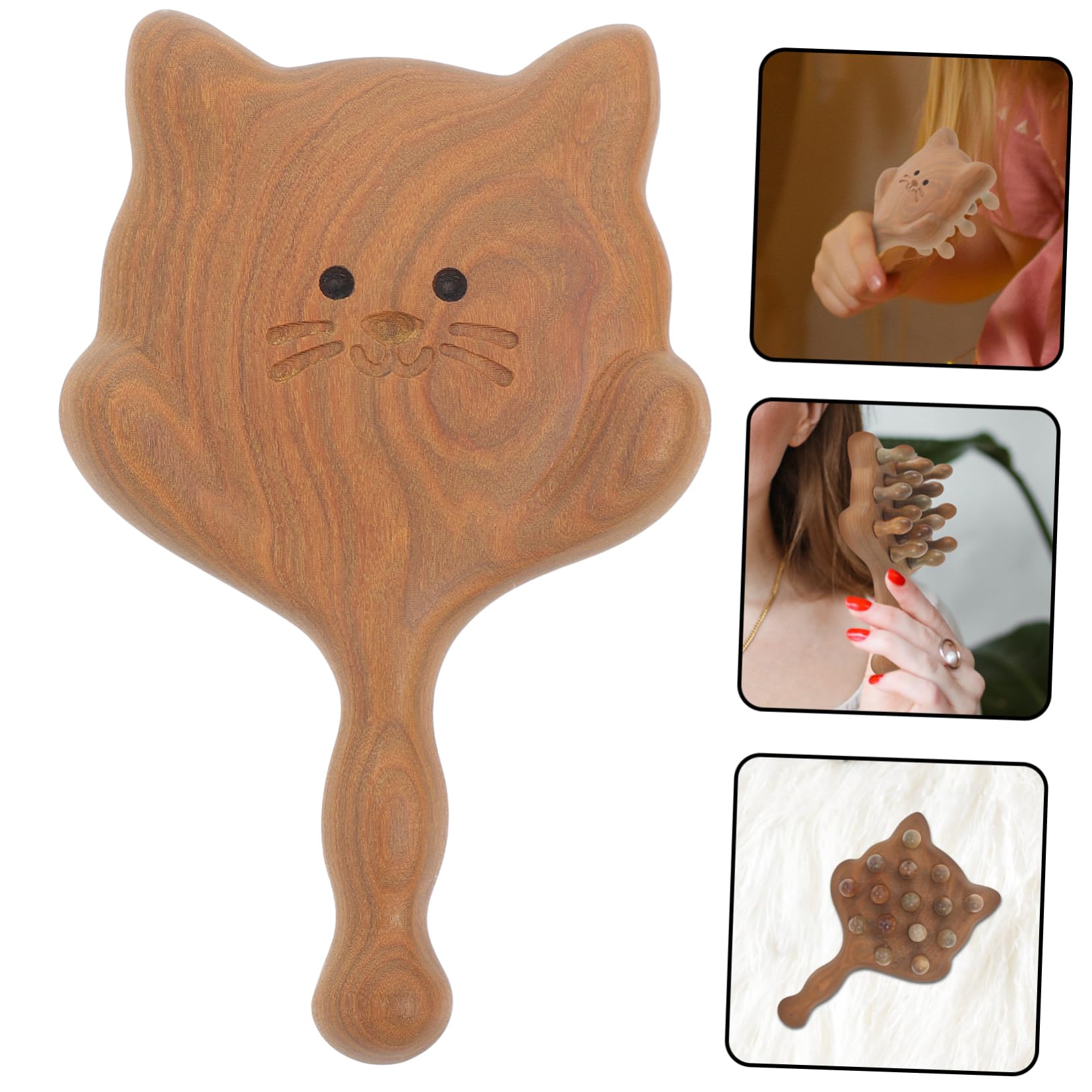 SHERCHPRY 4 Stück Massagekammsandelholzkamm Massage Kopfhautpinsel Zahn Massage-tools Kopfhautmassagegerät Für Die Dusche Haar Kopfhautmassagegerät Kopfhautkamm Massieren