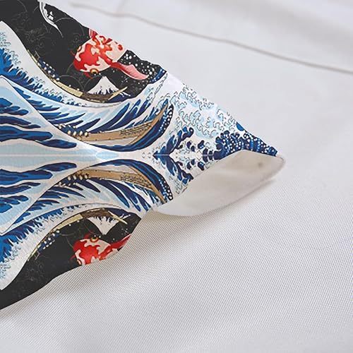 Miniatura 4 de Hokusai - Cenefas de cortinas de cocina de estilo japonés, cenefa de ondas oceánicas para sala de estar, dormitorio, cenefas de cortina de pez Koi