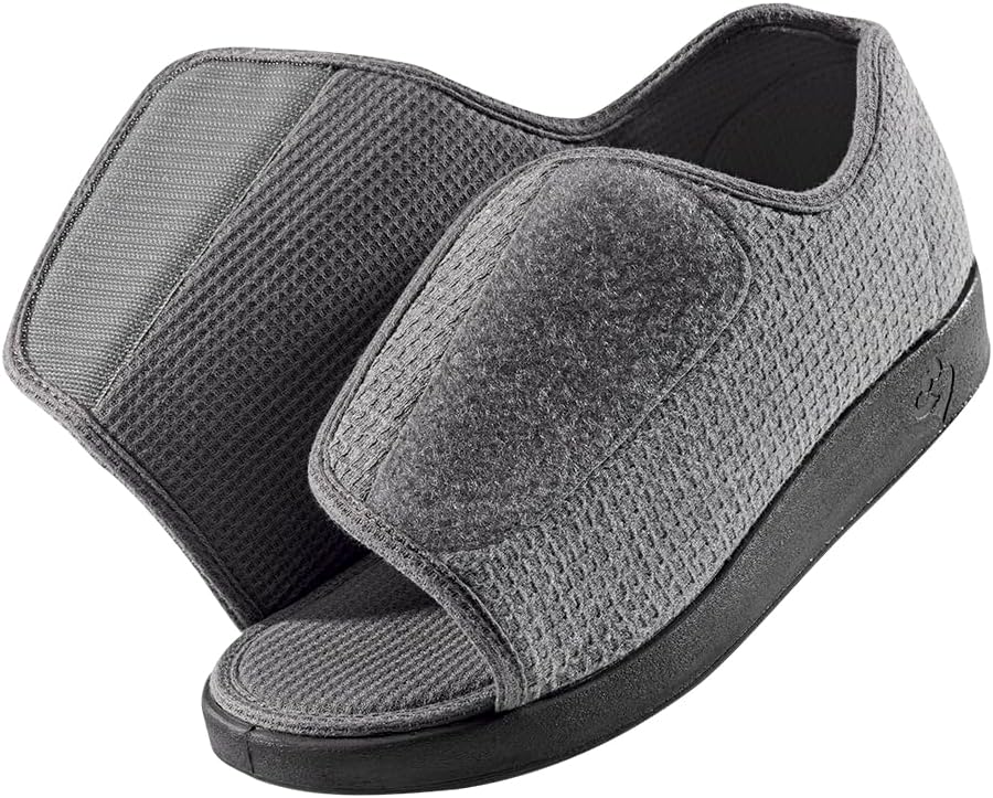 Silverts Men's Adaptive Open Toe Shoes, Adjustable Wide Fit Non-Slip