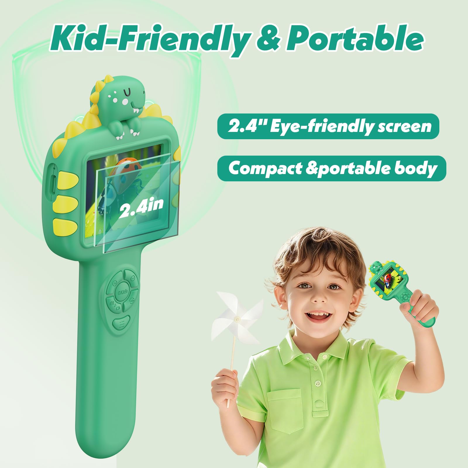 Microscope for Kids Gifts Toys Science, Mini Handheld Digital Pocket Microscope Requiring Direct Surface Contact, Educational STEM Toy for Boys Girls Ages 8–12, Christmas Birthday Gift Idea