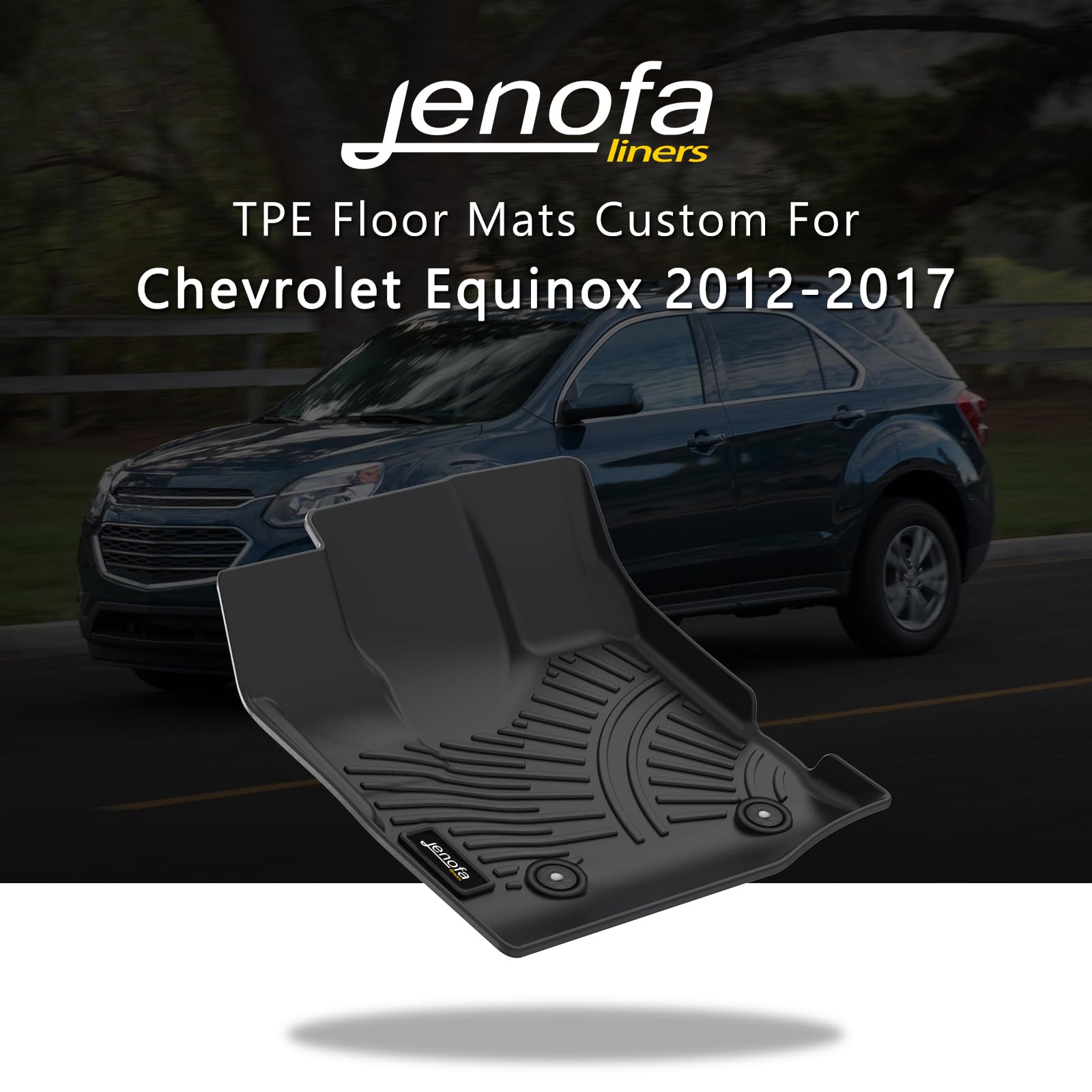 Jenofa Floor Mats for 2012-2017 Chevy Equinox/GMC Terrain Floor Liner All Weather Car Mats Custom Fit Chevy Equinox Durable Floor Liners Car Mat Accessories for 12-17 Chevrolet Equinox