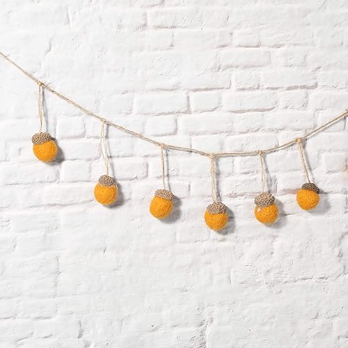 Miniatura 10 de Adornos de fieltro de bellota, adornos colgantes de otoño, 18 piezas de guirnalda de bellota de fieltro para árbol con cuerda de 32.8 pies,