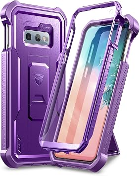 Dexnor for Samsung Galaxy S10e Case, [Built in Screen Protector and Kickstand] Heavy Duty Military Grade Protection Shockproof Protective Cover for Samsung Galaxy S10e Purple