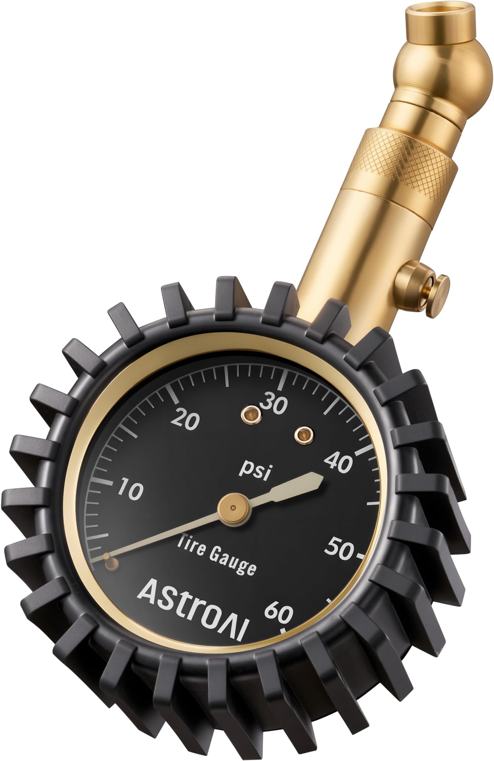 AstroAI Tire Pressure Gauge Expert 60 PSI - Heavy Duty Tire Gauge ANSI Certified Accurate, Improved Needle and Chuck
