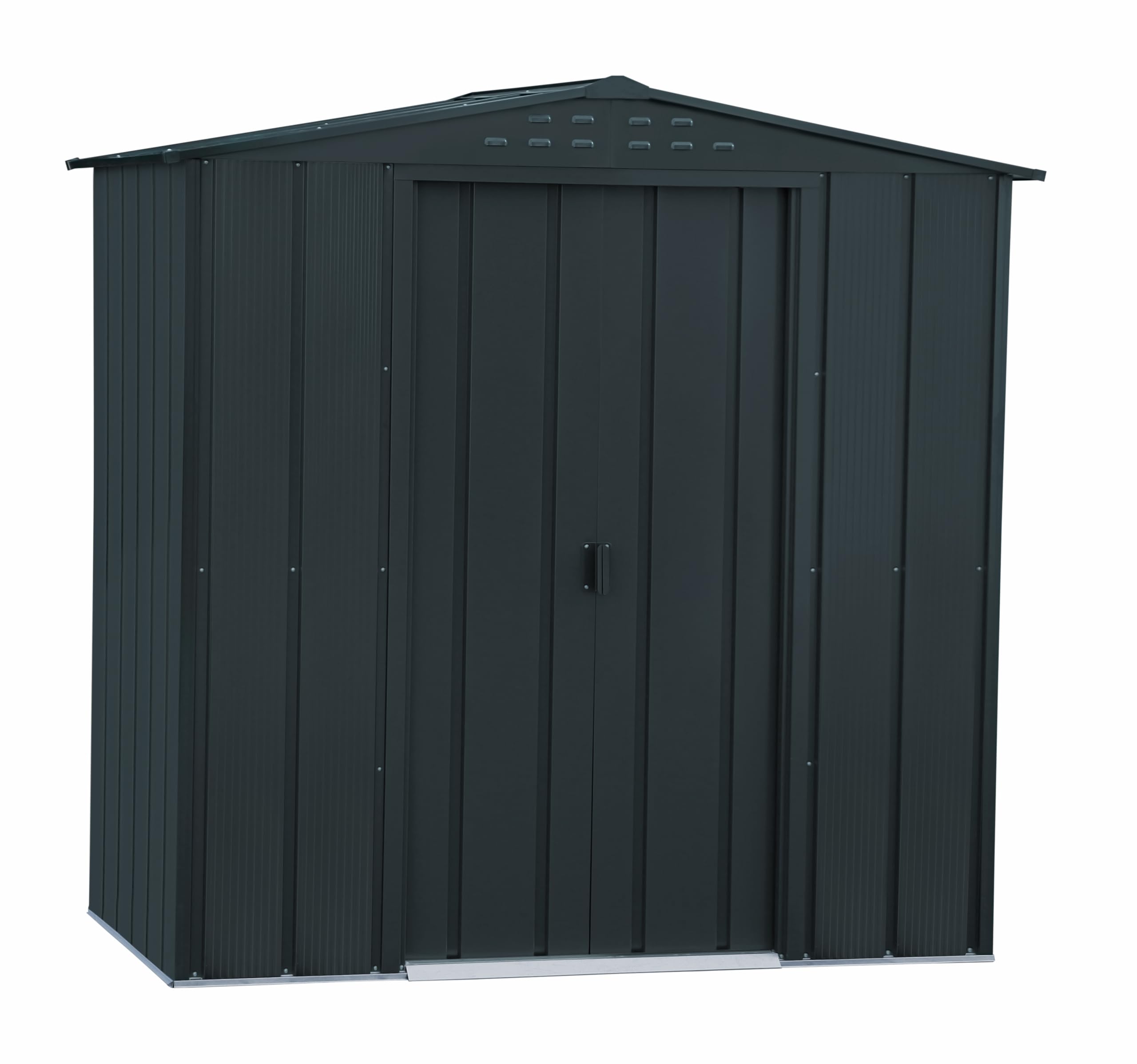 Duramax Garden Shed 6 x 4, for Outdoors, Made of Hot-Dipped Galvanised Steel, Robust Reinforced Roof, Maintenance Free and Weather Resistant, Anthracite