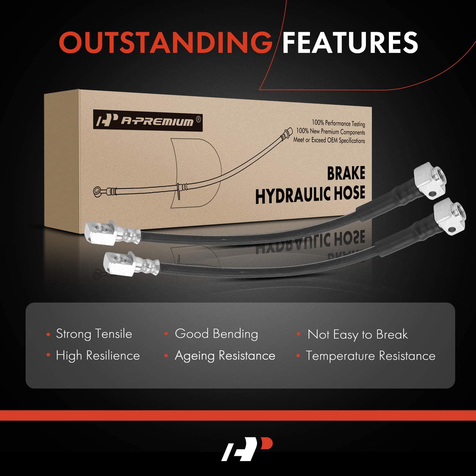A-Premium Rear Brake Hydraulic Hose - Fits Chevy Trailblazer, GMC Envoy & More