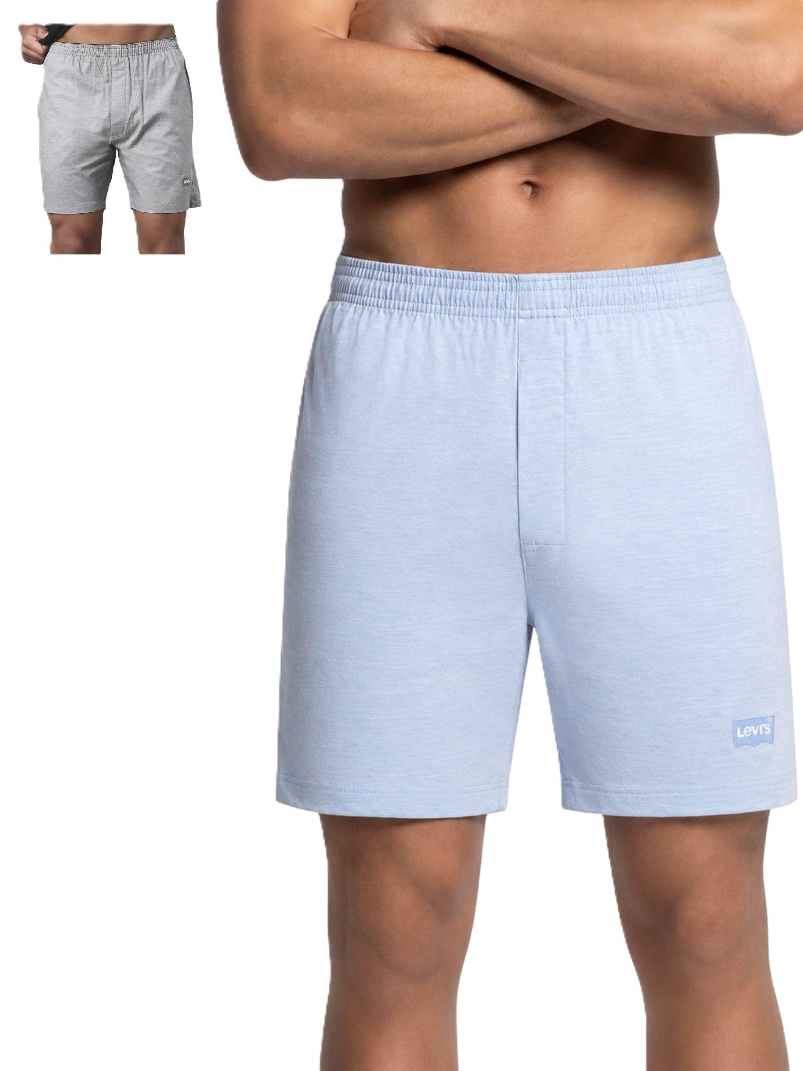 levi's 028 Men's Premium Soft Cotton Woven Solid Boxer Shorts - Mid Rise, Inner Elastic Waistband with Side Pocket (Pack of 2)-picture-24