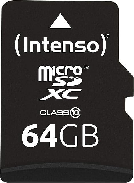 Intenso MicroSDHC 3413490, Karta Pamięci, 64 GB, Czarny