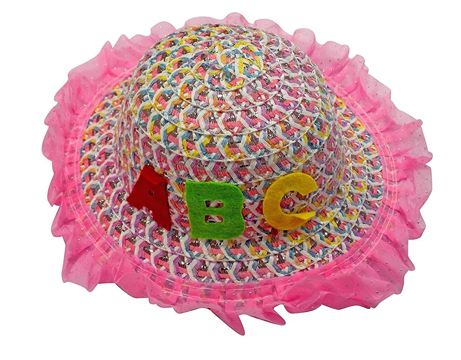 Wizme Kids Summer Sun Protection Fedora Hats for Travelling for Toddlers Baby Girls Caps for Children Pack of 1 (Pink)