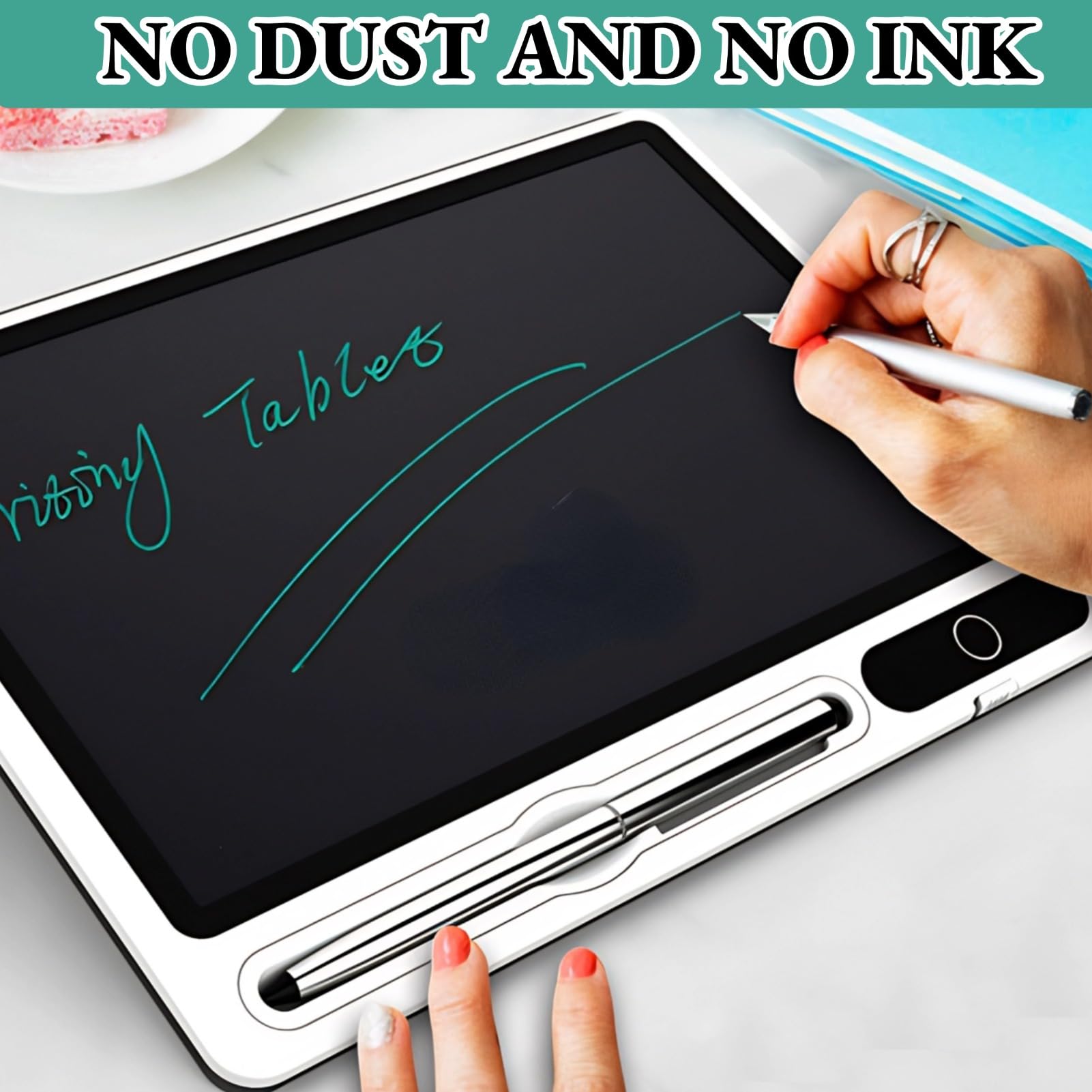 LCD Writing Tablet, 9 -calowa Elektroniczna Podkładka do Rysowania z Długopisem, Przenośny Cyfrowy Notatnik ze sztuczną skórę, do Pracy, Nauki, Spotkania Biznesowe