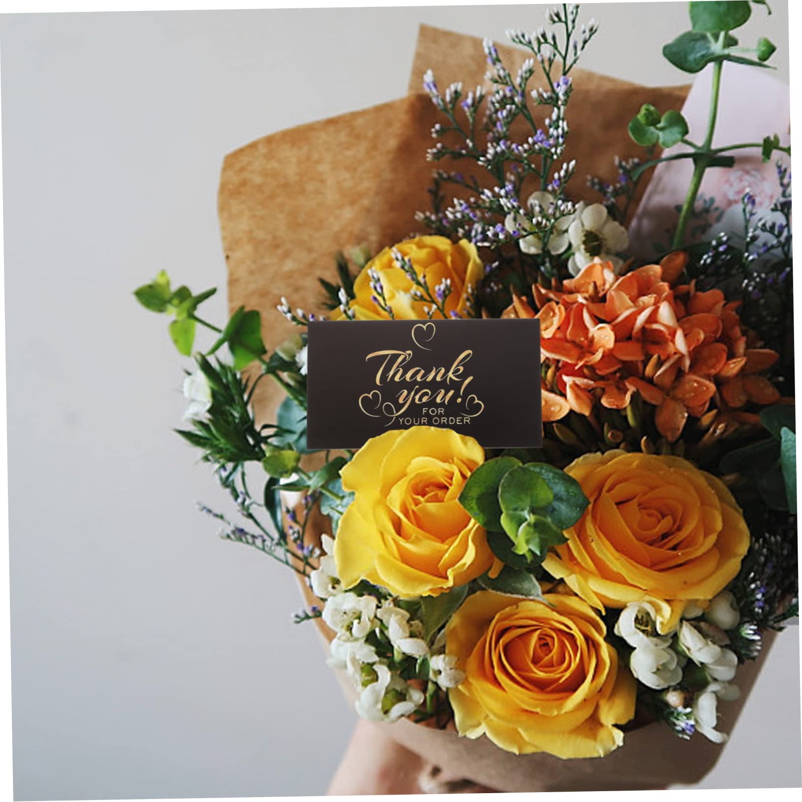 STOBOK 200stücke Dankeskarten Für Hochzeiten Shower Elegante Karten Mit Blumenmotiv Und Goldprägung Für Persönliche Danksagungen Geschäften Anlässen