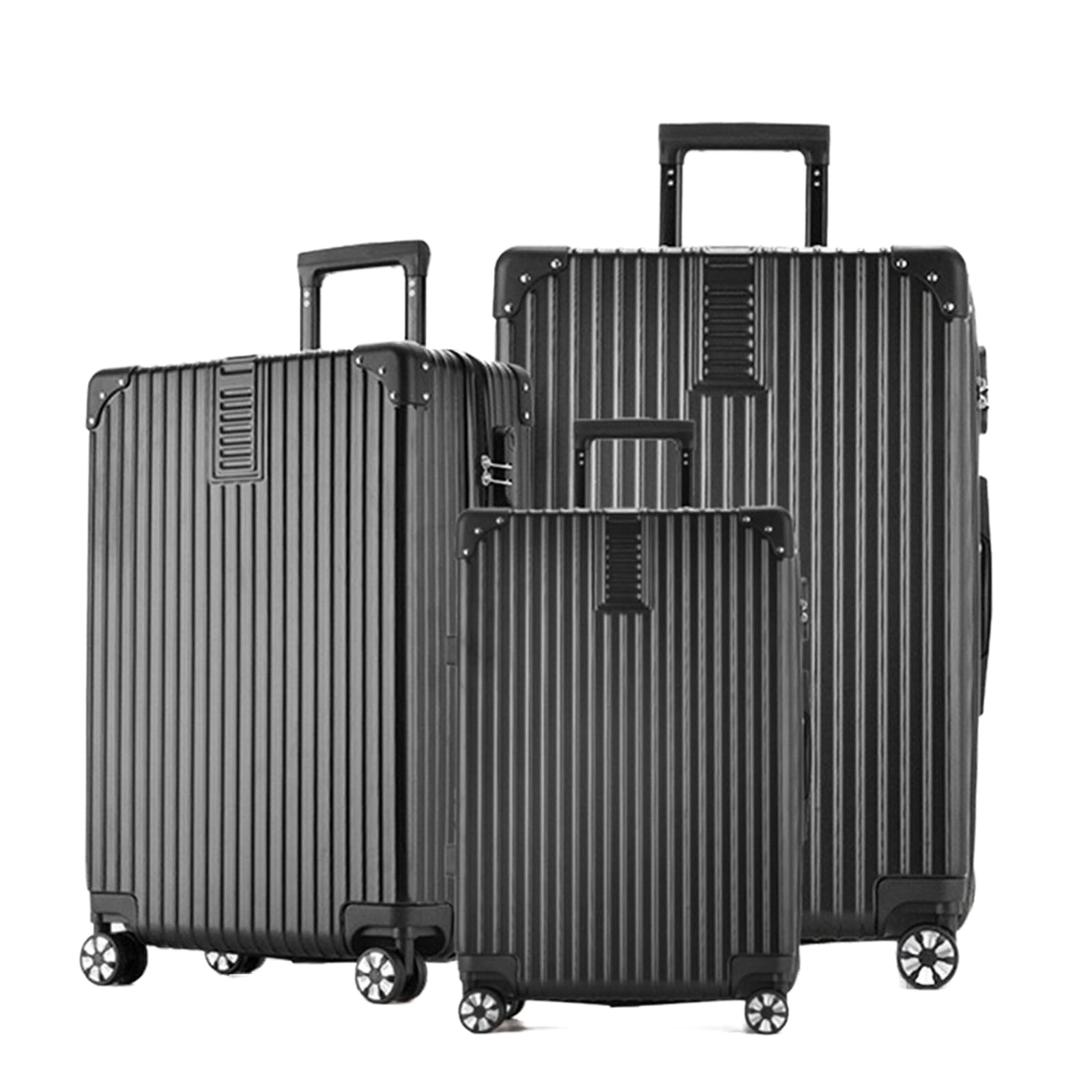 LIODUX 3 Piece Luggage Sets, Expandable PC Hardshell Travel Suitcase Set, 20/24/28in Lightweight Luggage, Carry On Suitcase with Two Hooks & Spinner Wheels (Black, 3 Piece Set) Black 3 Piece Set