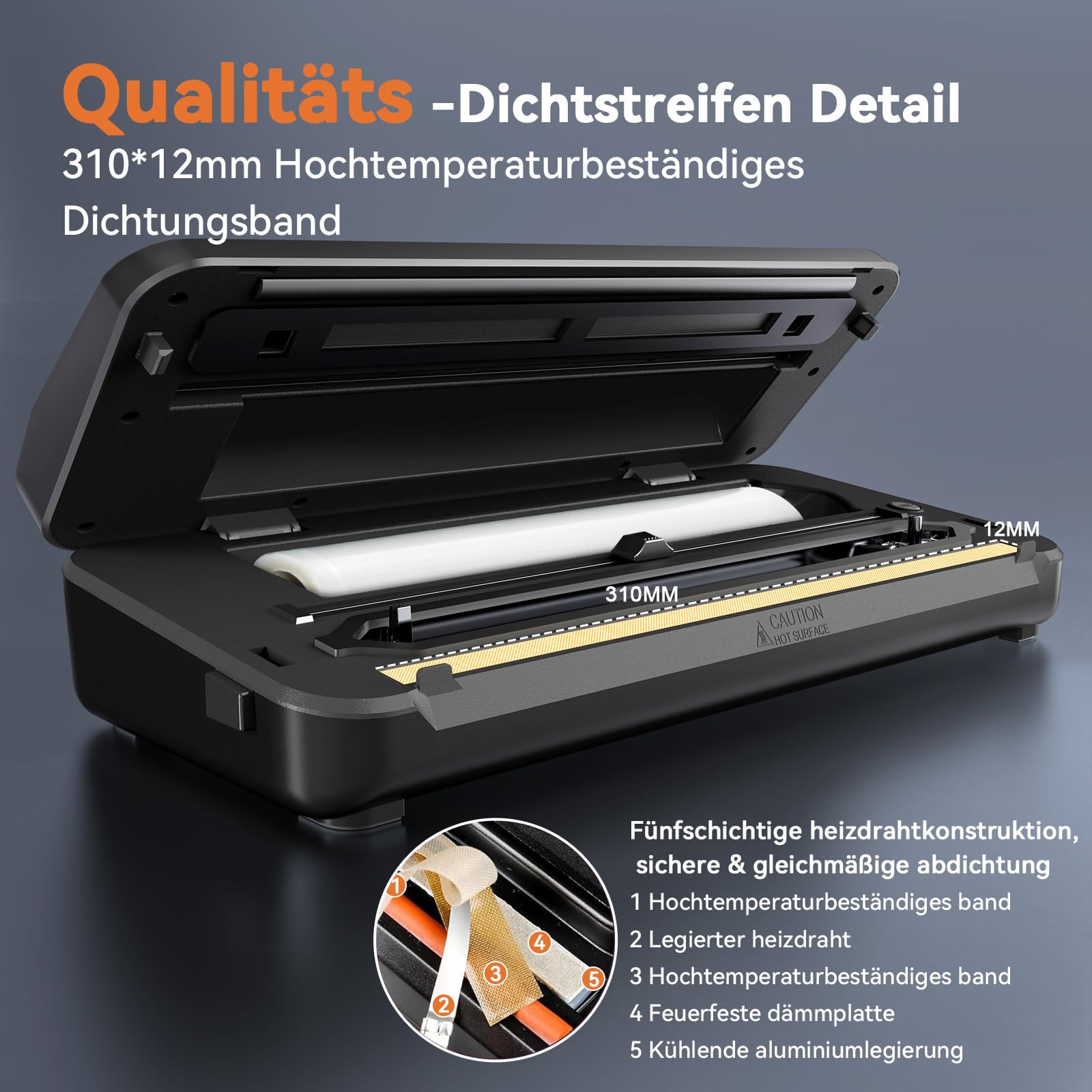 Macchina sottovuoto, 8 in 1, macchina per sottovuoto per alimenti, modalità asciutta/umida, con taglierina integrata e contenitore per sacchetti, tubo di aspirazione dell'aria, conto alla rovescia