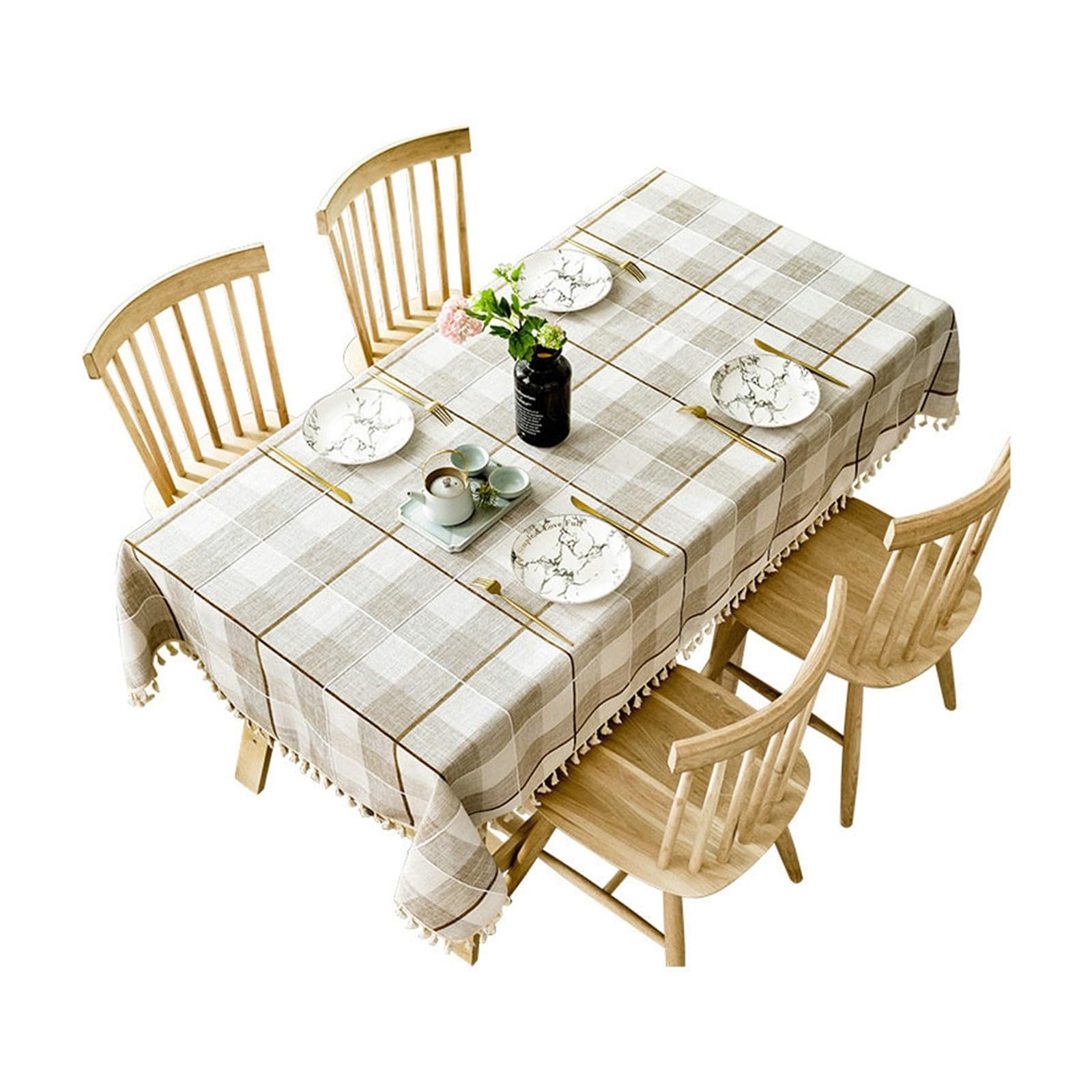 Nappe anti-taches à carreaux KnSam protégez votre table avec style
