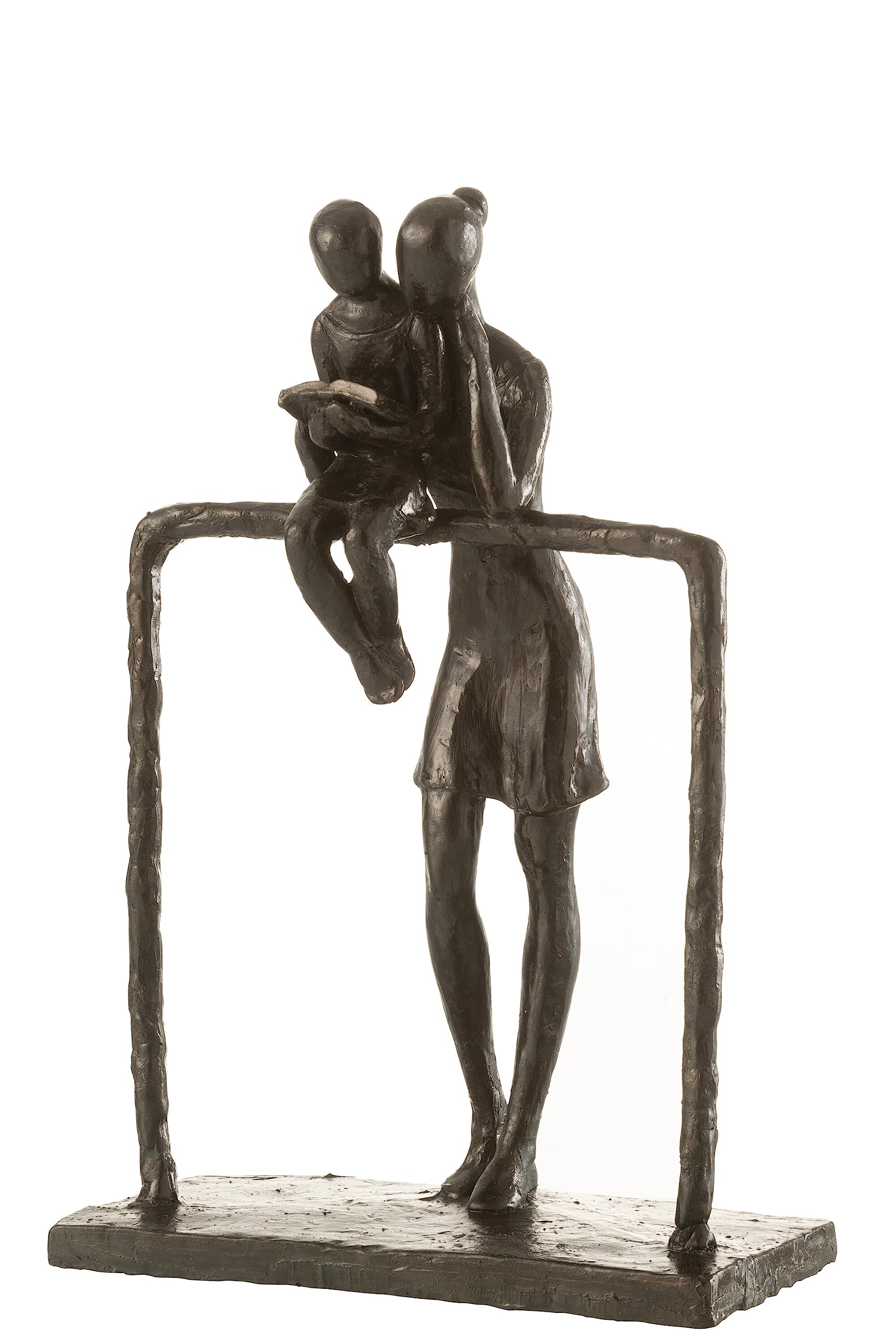 Statuette mère et enfant résine marron : idée cadeau naissance parfaite