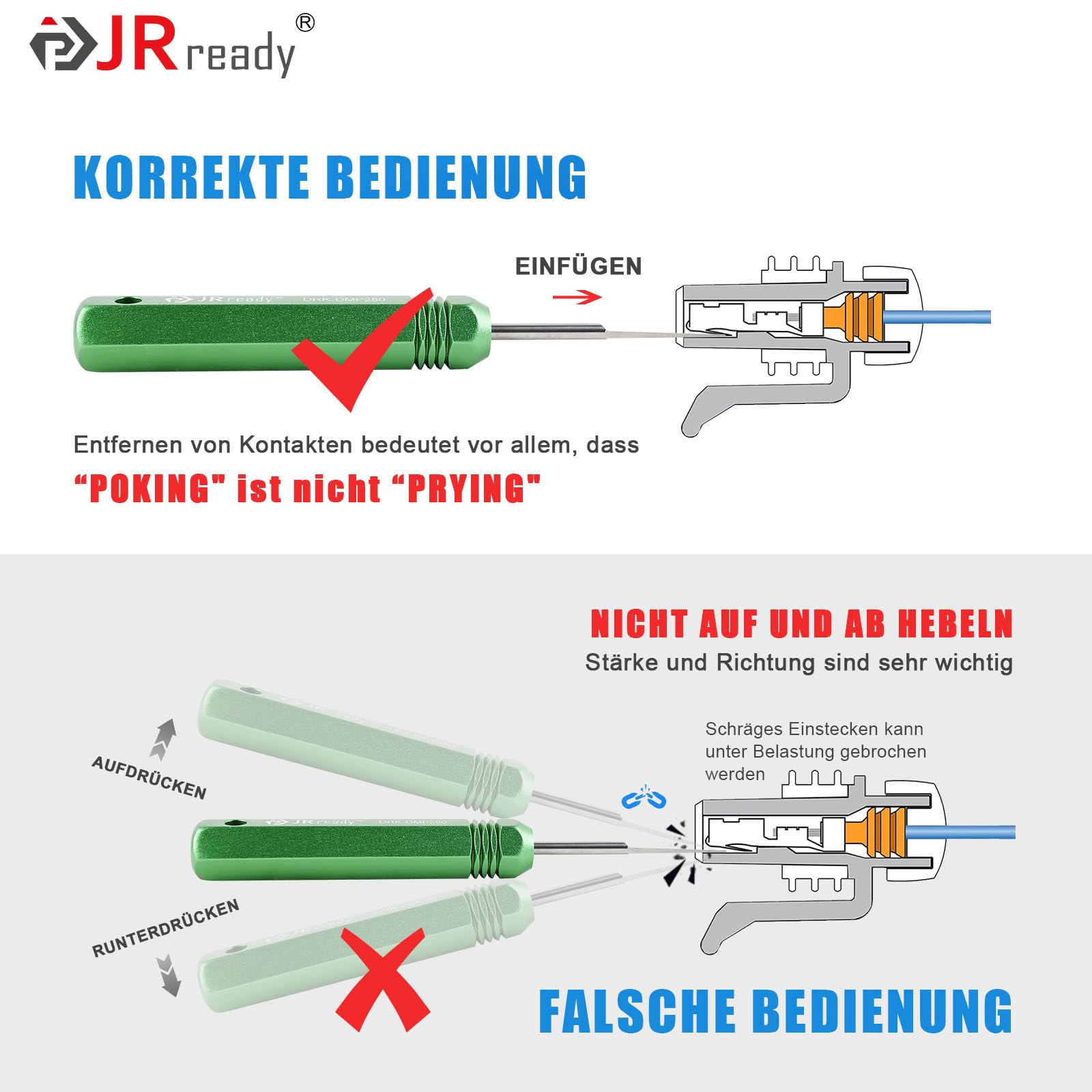 JRready ST5211-05 5PCS Auspinnwerkzeug Kit For Weather-Pack Metri-Pack Serie Steckverbinder Deutsch DT DTM DTV DRB DRCP Und Strike Serie Stecker Trminals Tool Kit Einbeziehen DRK 785084 Amp 1.5mm