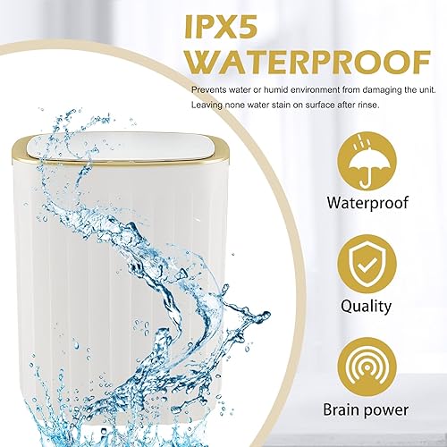 Miniatura 3 de Mifoci 2 botes de basura automáticos de 3.5 galones, sin contacto, con tapas, sensor de movimiento, botes de basura impermeables con bolsa de basura