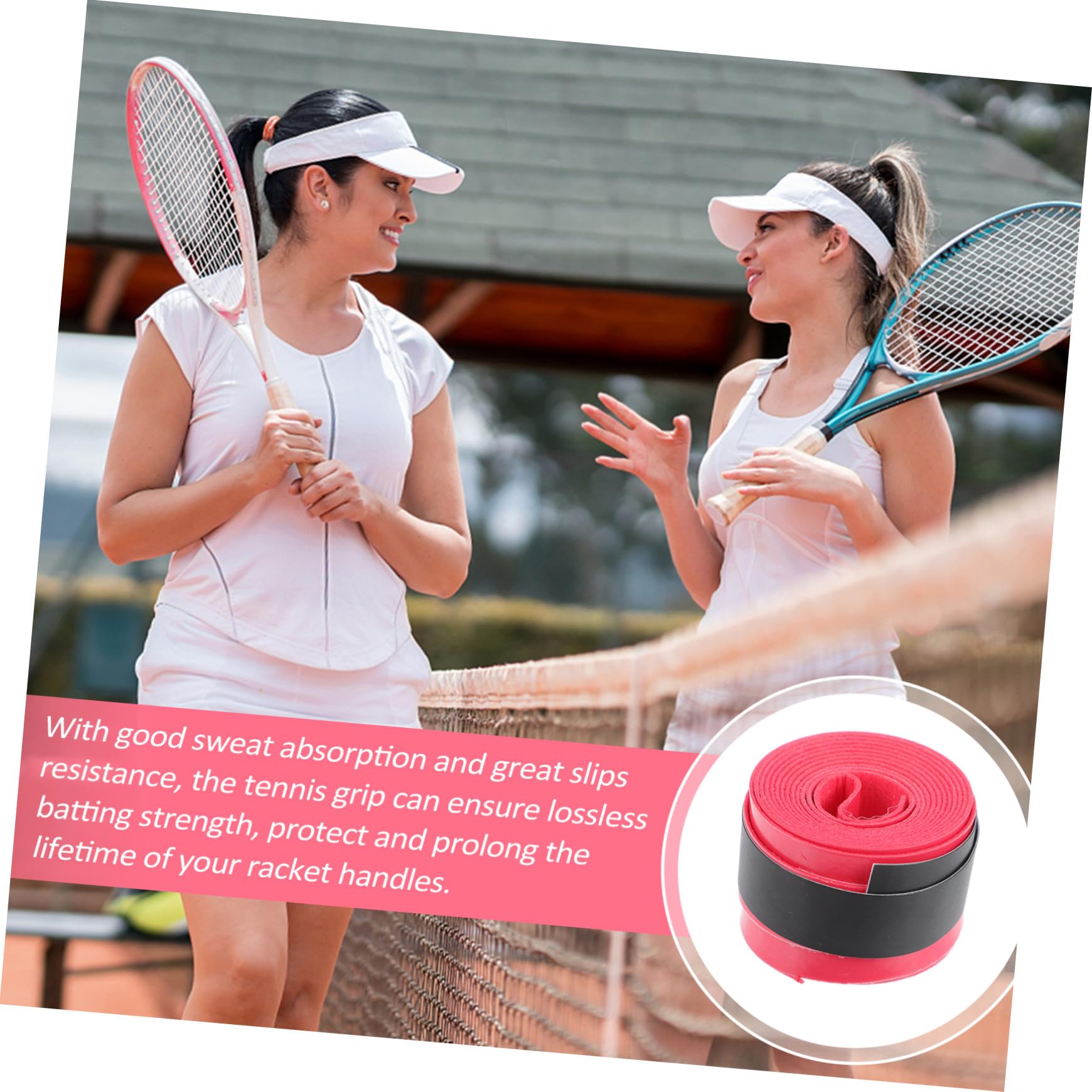 Cintas para Raquetas de Bádminton Antideslizantes Rojas 60 Unidades de PU Elásticas Absorbentes de Sudor para Tenis, Pádel y Deportes de Raqueta, Uso Deportivo y Recreativo