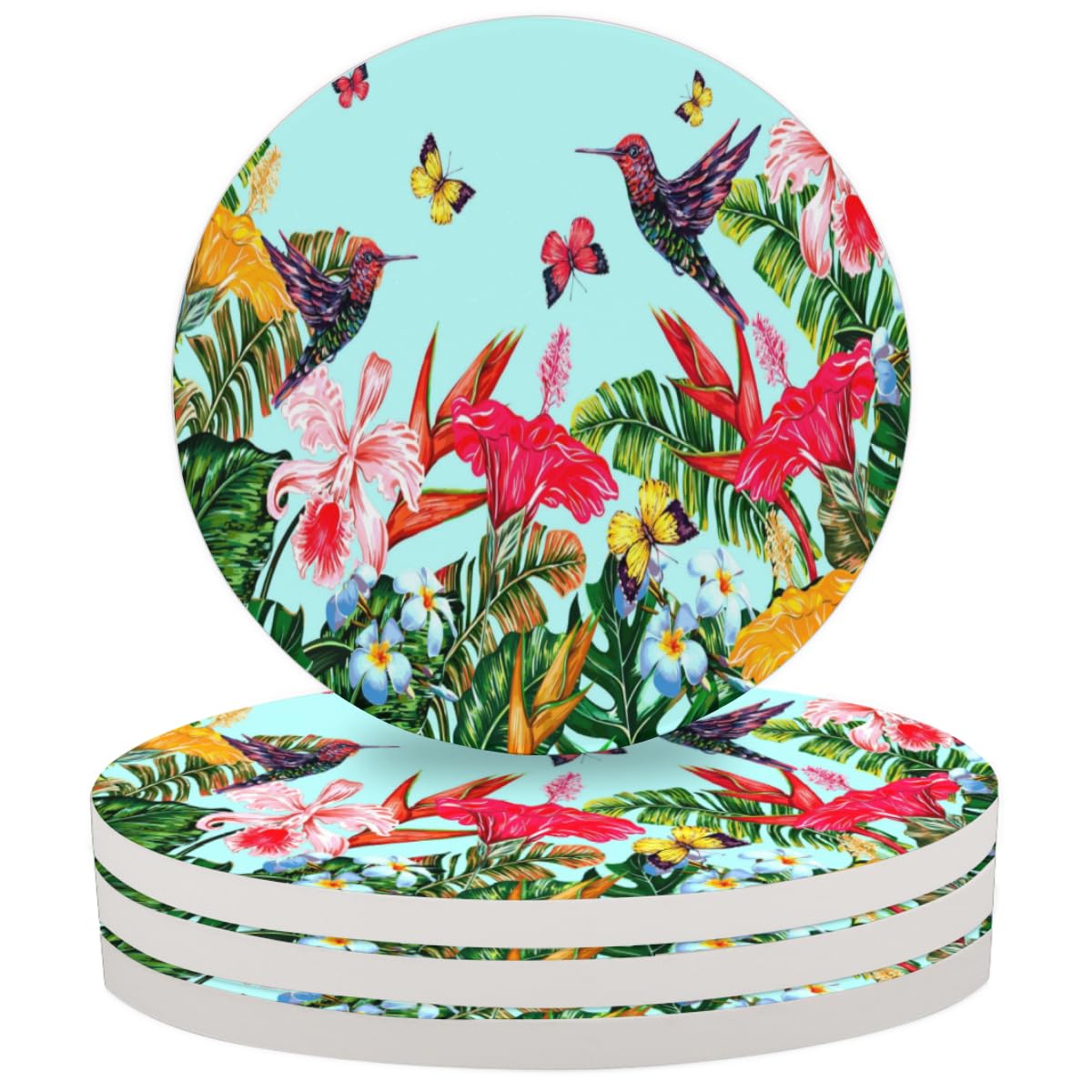 6 sottobicchieri quadrati in ceramica con stampe di fiori viola: fondo in sughero antiscivolo adatto a tutte le tazze da caffè, bicchieri e tazze