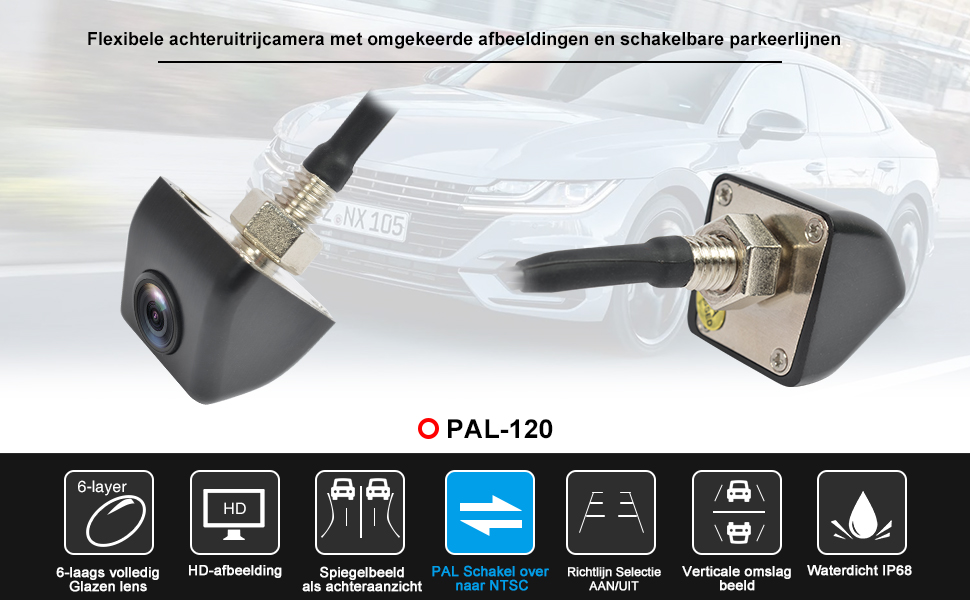 PARKVISION Achteruitrijcamera's voor auto's,flexibele montagepositie toegestaan parkeercamera met omhoog-omlaag… - Image 8