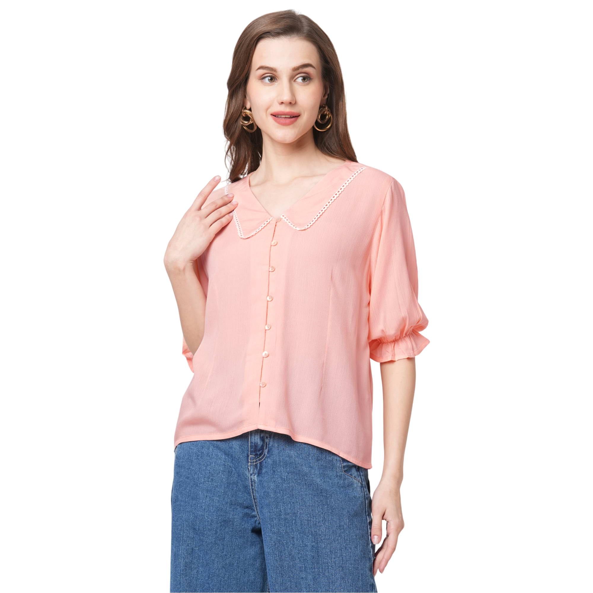 go-4 it Go.4.it Black & White Georgette V-Neck Top-picture-11