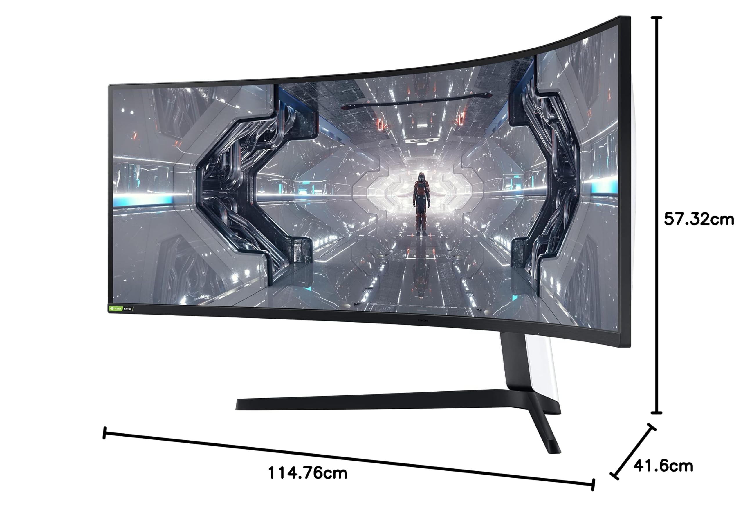 Samsung Monitor Gaming Odyssey G9 (C49G95), Curvo (1000R), 49", 5120x1440 (Dual QHD), 32:9, HDR1000, HDR10+, VA, 240 Hz, 1 ms, Freesync Pro, G-Sync, HDMI, USB 3.0, Display port, Ingresso Audio, HAS