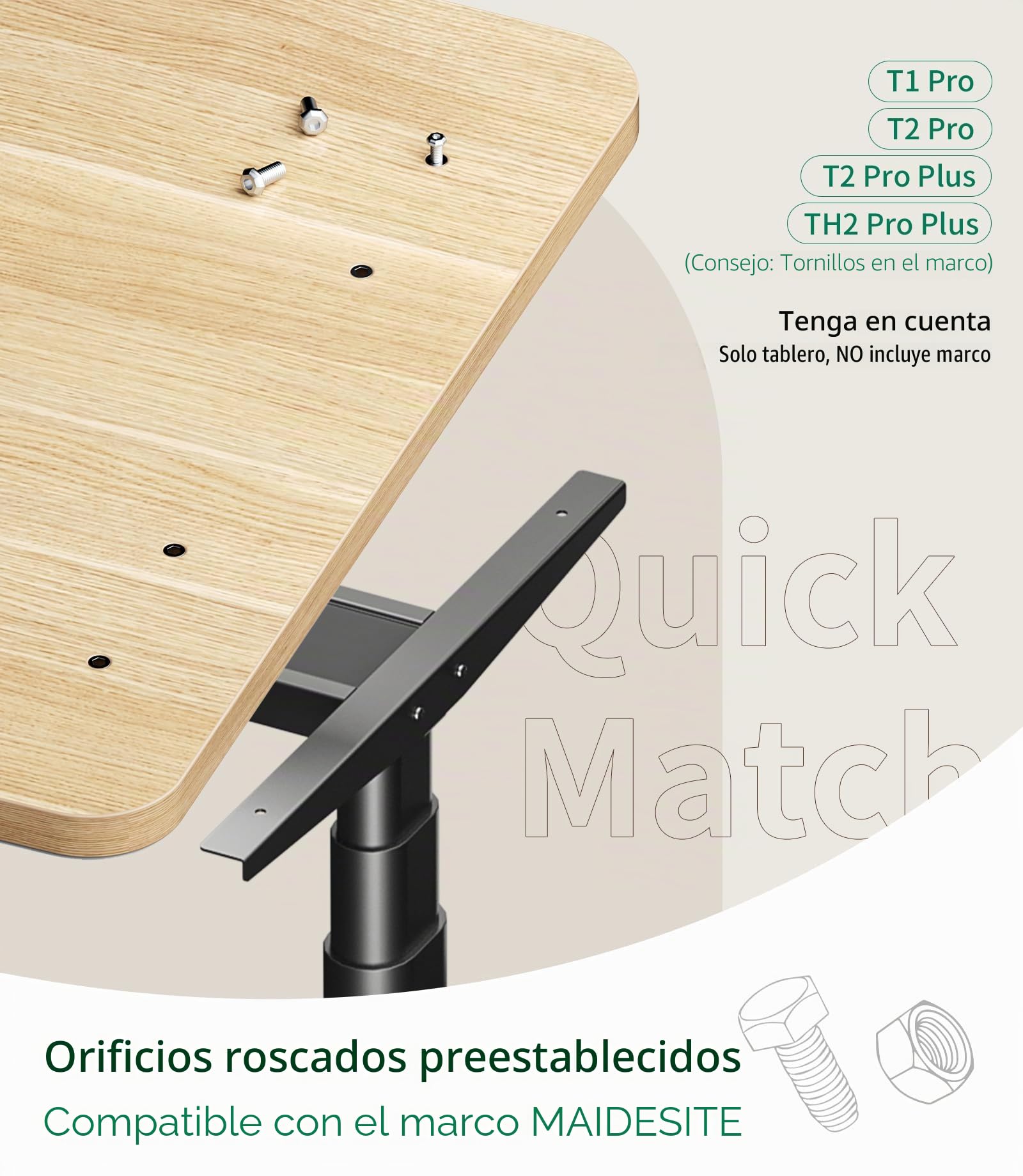 MAIDeSITe Mesa de sobremesa, Escritorio para Escritorio eléctrico de pie Ajustable en Altura, 140 x 70 x 2,5 cm