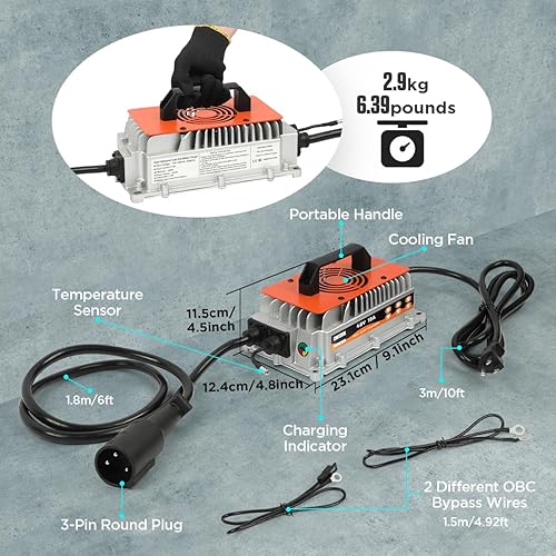 Miniatura 9 de CMTOOL Cargador de carrito de golf 48 voltios Club Car 18 AMP 48 voltios carrito de golf Cargador de batería 1250 W Cargador de coche de club