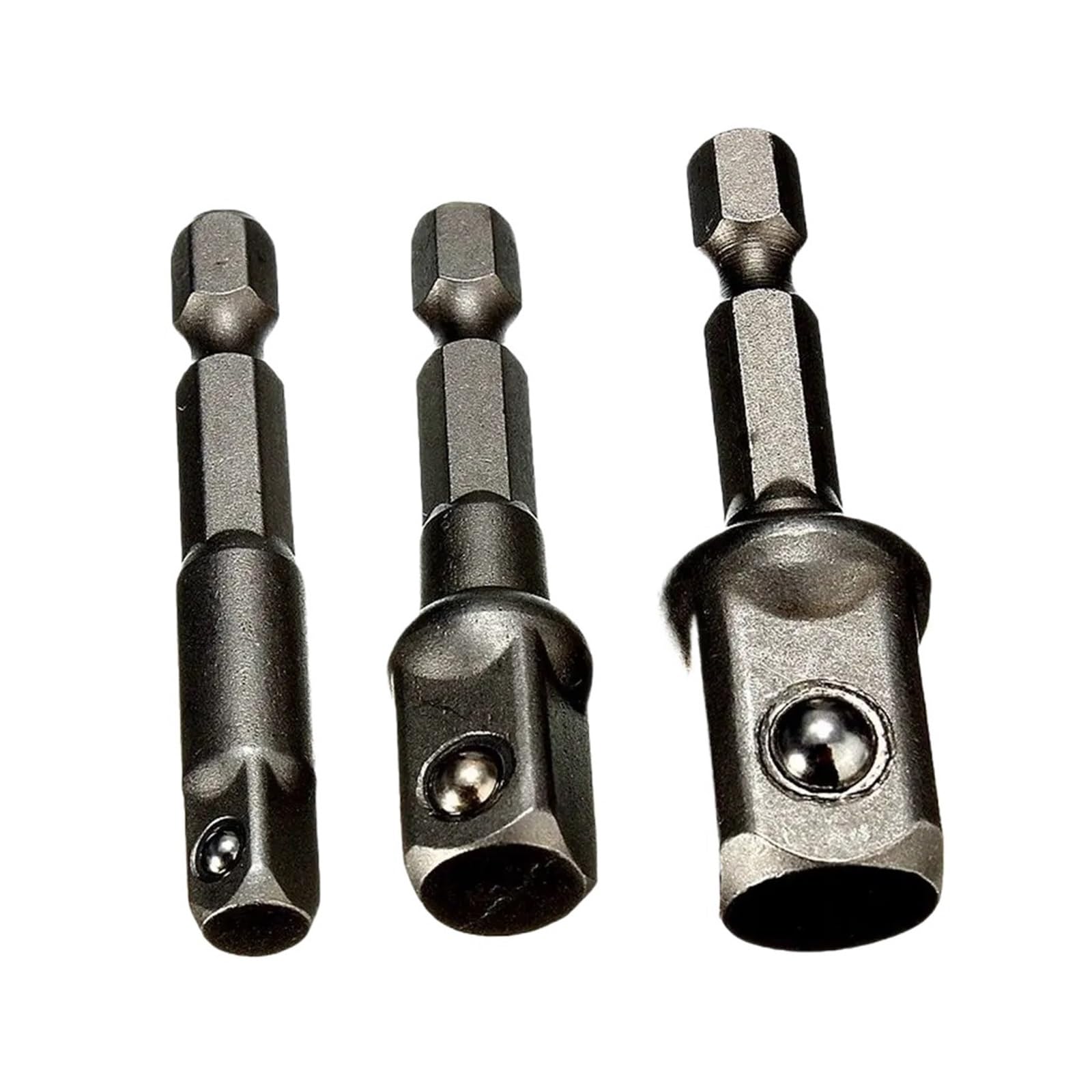 Xchiaueo Hexagonal 3Pcs Hex Socket Drill Adapter 1/4Inch 3/8Inch 1/2Inch Shank Extension Bit Driver For Power Tools