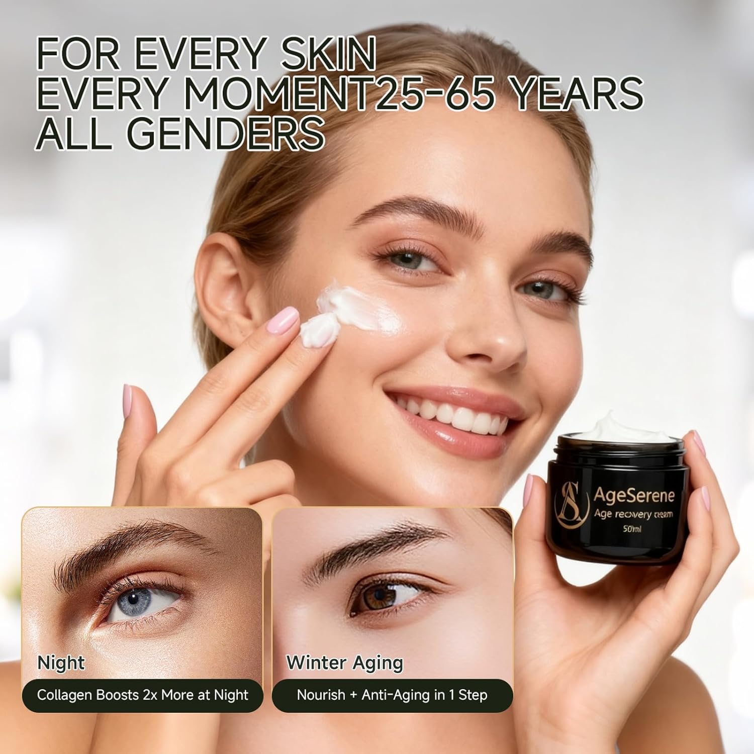 Collagen Regenerating Night Cream, Anti-Aging Firming Face Moisturizer, Cream With Triple Peptide Complex and Vitamin C - Image 7