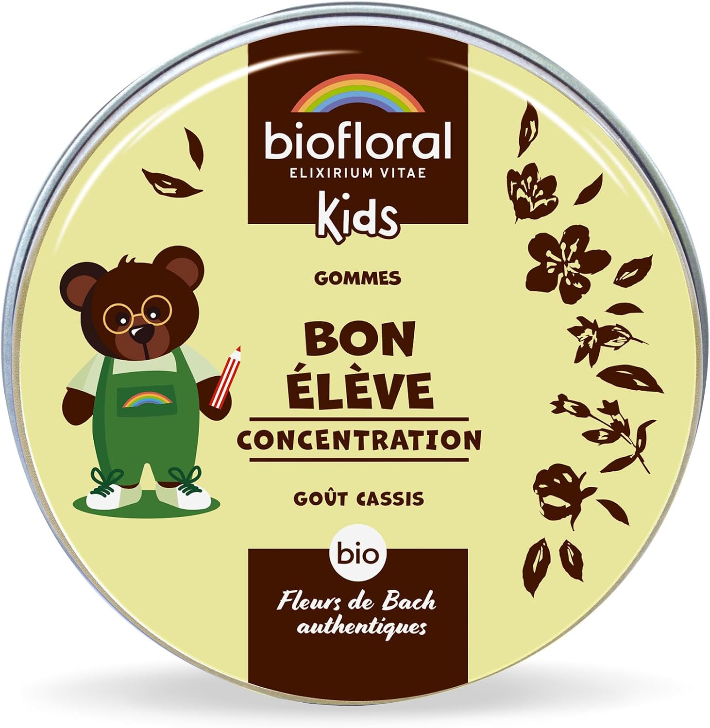 BIOFLORAL KIDS – Bon École – Organic – Concentration – Authentic Bach Flowers – Alcohol Free – 45g