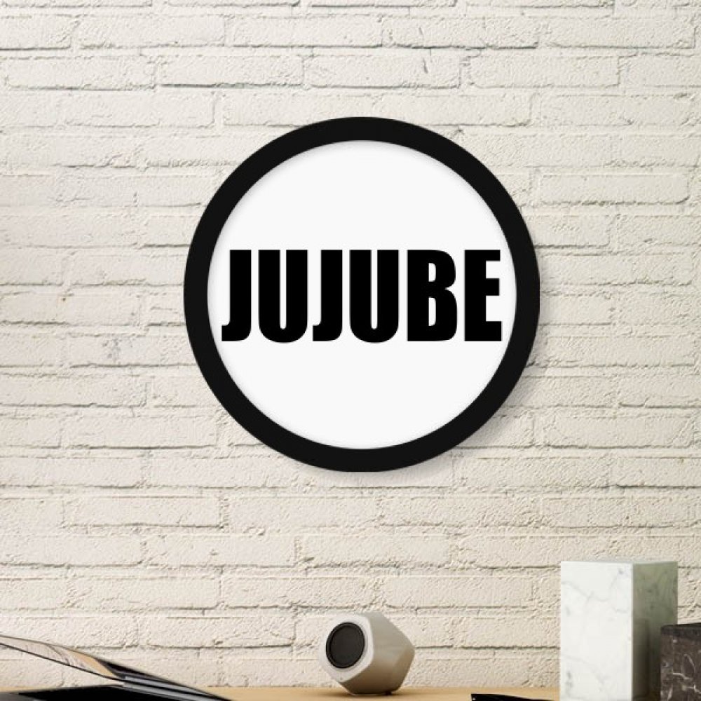 Cadre photo rond bois noir et art de jujube : idée cadeau déco originale