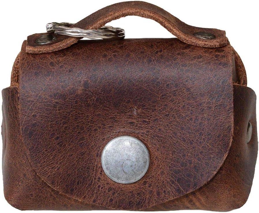Hide & Drink, Tiny Handbag with Key Ring Holder Handmade from Full Grain Leather