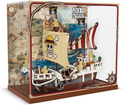 Acrylic Display Case Compatible with Lego The Going Merry Pirate Ship, Dust-Proof Protective Showcase Box for Lego 75639 Only Case - Model Not Included