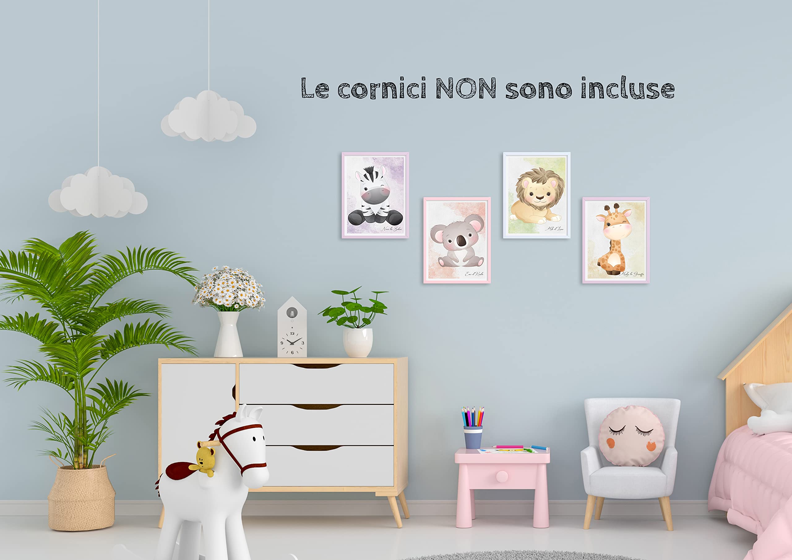 Stampe per Cameretta Bambini 4 Poster di Simpatici Cuccioli