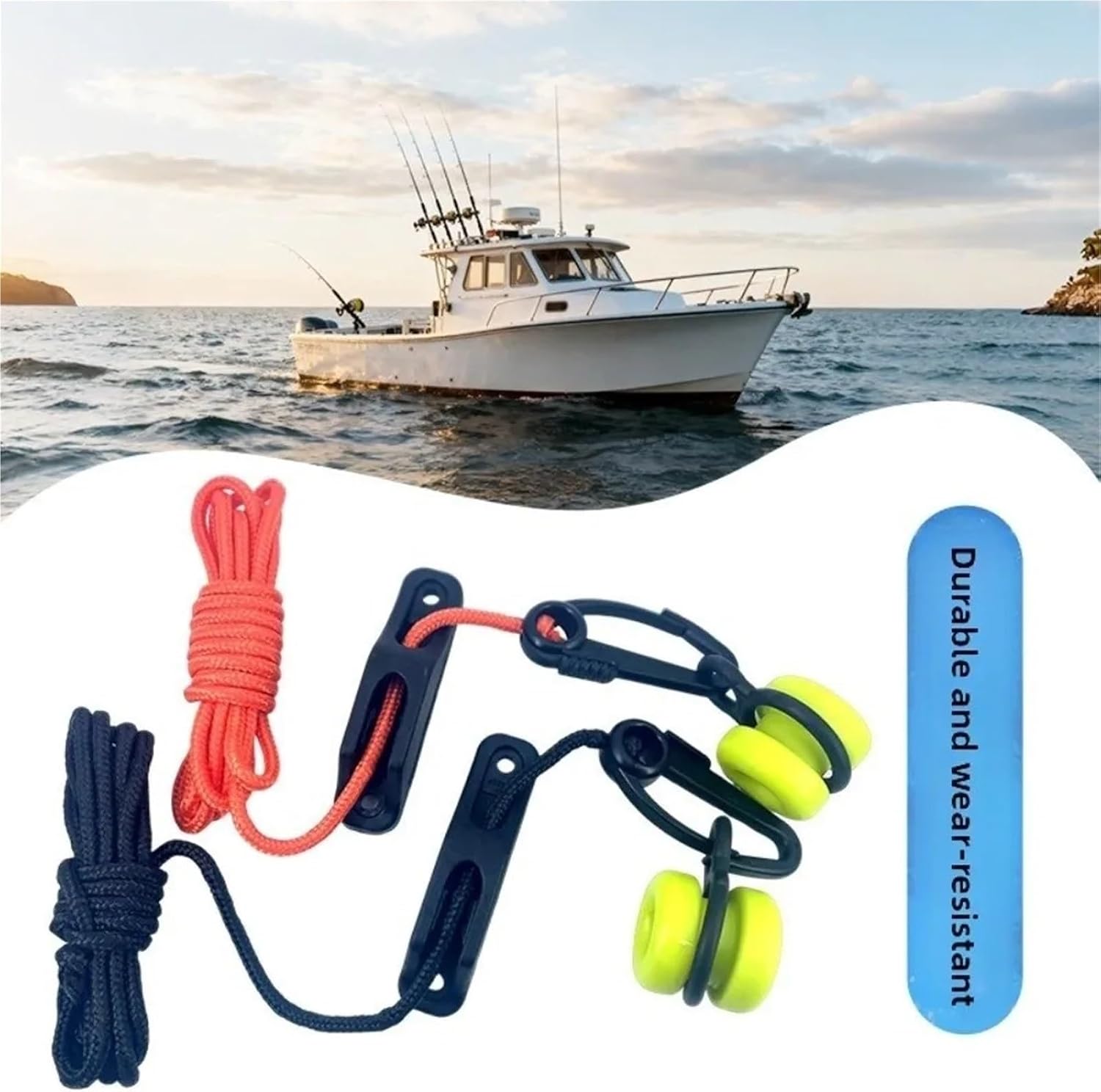 Fishing Downrigger Weight Snubber Versatile Kit Downrigger Weight Retriever with Snap Easy Install Fishing Rig Tool Fairlead Cleat Boat