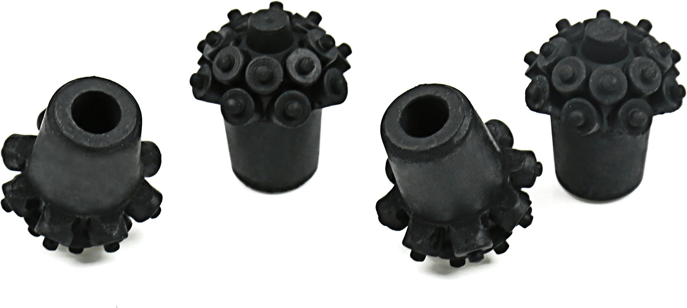 2 Pair of Extended Life Vulcanized Rubber Replacement Tips Paws Ferrules for Walking Hiking Poles Fits Almost All Brands of Trekking Poles for Walking Hiking & Travel Rated 1000 Miles!