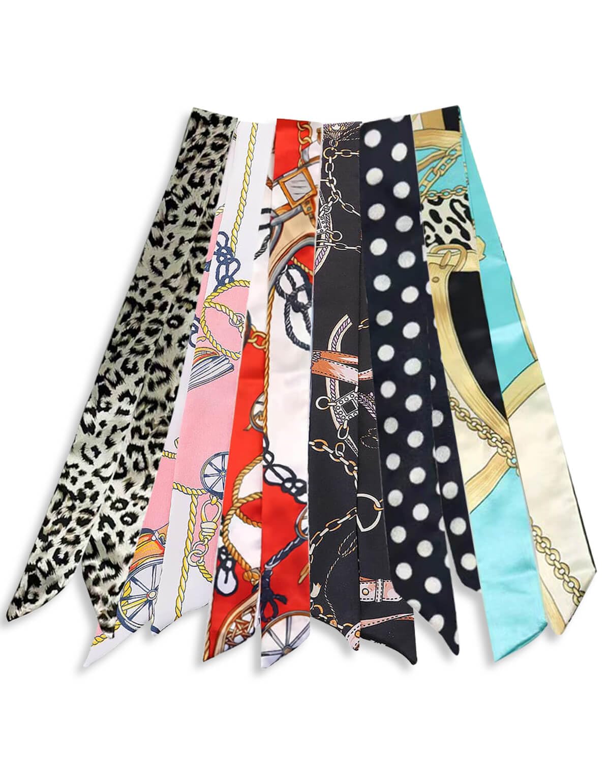 jeliee 6 Pack Scarf Bags for Women Narrow Handbag Handle Wrap Ribbon Neckerchief Scarf Hair Neck Scarves Fashion Gifts-picture-28