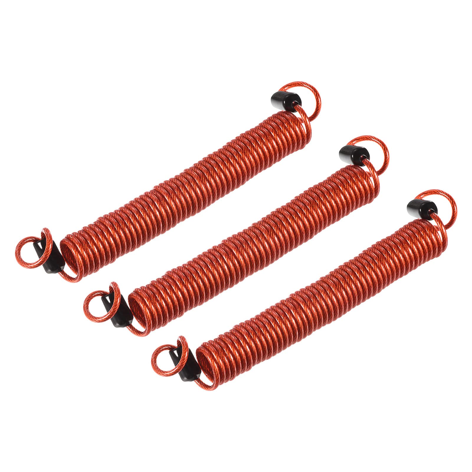 Beveiliging stalen kabel 2,5 mm x 1 m/3,28 ft gecoate veer bagageslot draadkabel met dubbele lus zwart 3 pack (kleur: rood, maat: 2,5 mm x 1 m Beveiliging stalen kabel 2,5 mm x 1 m/3,28 ft gecoate veer bagageslot draadkabel met dubbele lus zwart 3 pack (kleur: rood, maat: 2,5 mm x 1 m