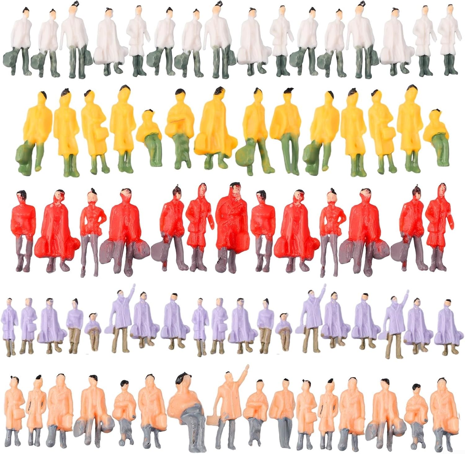 50 Pieces Painted Figures Model Trains Layout HO Scale 187 Model People Passenger Pack of 500