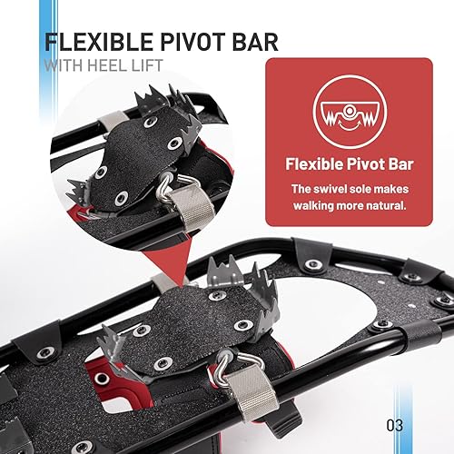 Miniatura 21 de G2 - Raquetas de nieve ligeras de 21/25/30/36 pulgadas para mujeres, hombres y jóvenes, juego con bolsa de mano, encuadernación especial de Naranja