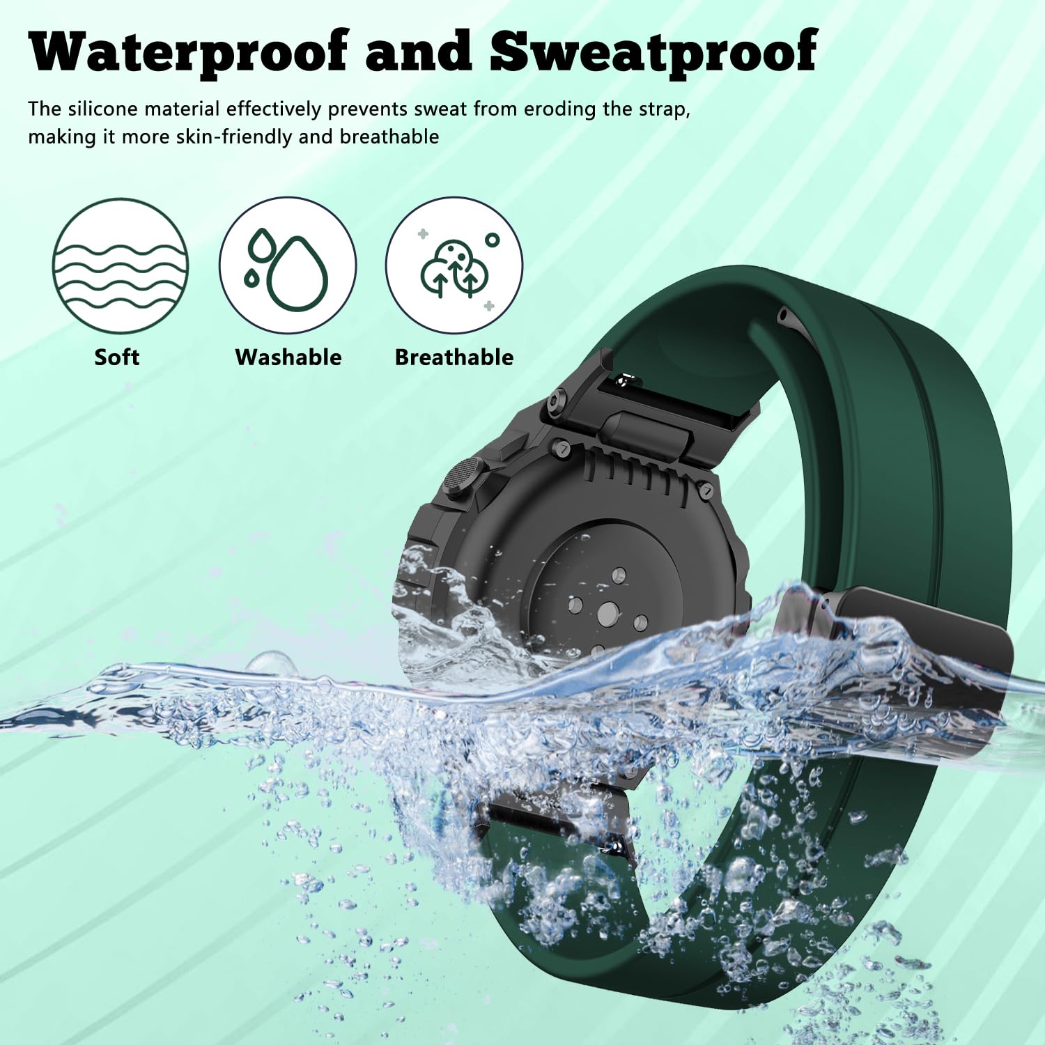 Keweni Cinturino per Amazfit T-Rex/Amazfit T-Rex PRO,Braccialetto di Ricambio in Silicone Sportivo Cinturino per Amazfit T-Rex (Blu