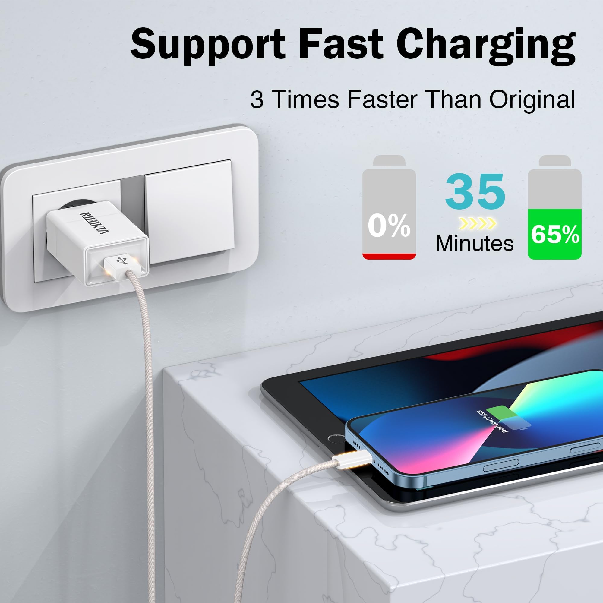 Cavo iPhone Apple Certificato MFi,[2M 2PACK] Cavo Ricarica iPhone Cavi USB to Lightning Compatibile con Apple iPhone 14 13 12 11 Pro/Pro Max X 8